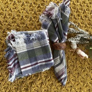Hearth & Hand Plaid Napkins - Blue, Green, White 4 piece set